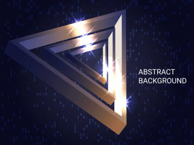 Arka planda üçgen metal parıldıyor.