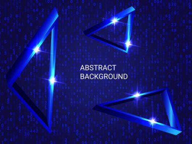 Metal üçgenler arka planda parıldıyor.
