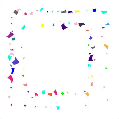 Beyaz arkaplanda renkli konfeti. 