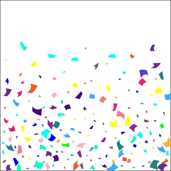 Kleurrijke confetti op witte achtergrond. — Stockvector