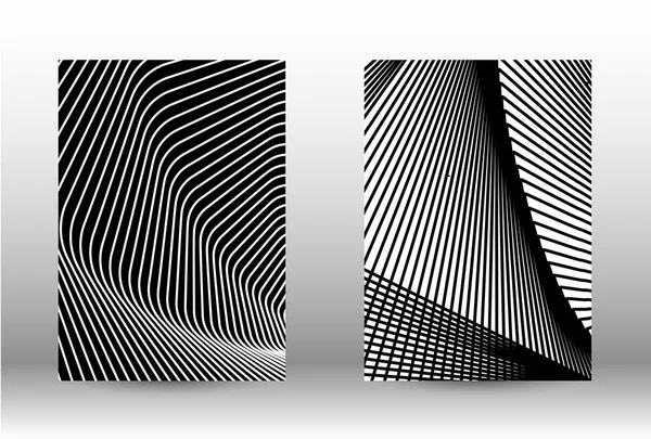 Set of abstract patterns with distorted lines. — Stock Vector