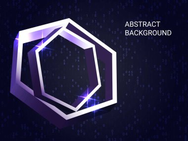 Metal çokgenler arka planda parıldıyor.