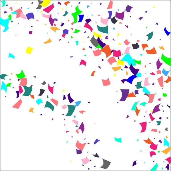 Färgglada konfetti på vit bakgrund. — Stock vektor