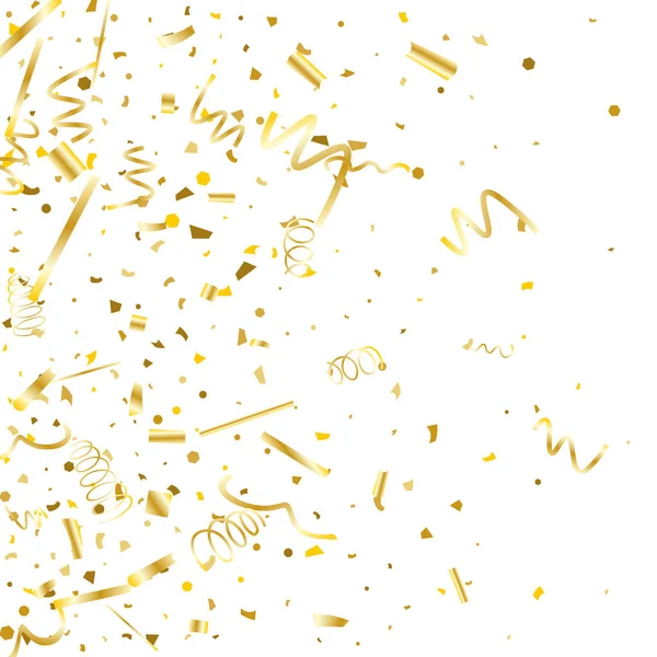 Gouden confetti. Gouden textuur glitter. — Stockvector