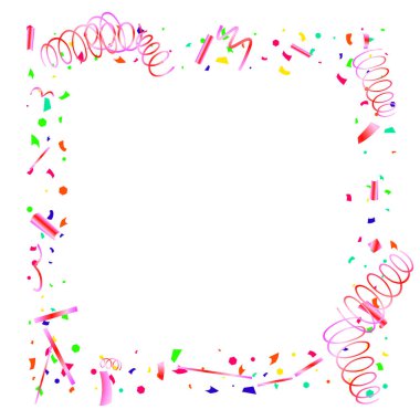 Beyaz arkaplanda renkli konfeti.