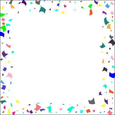 Beyaz arkaplanda renkli konfeti. 