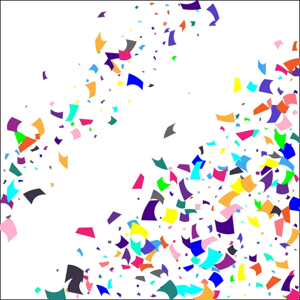 Kleurrijke confetti op witte achtergrond. — Stockvector