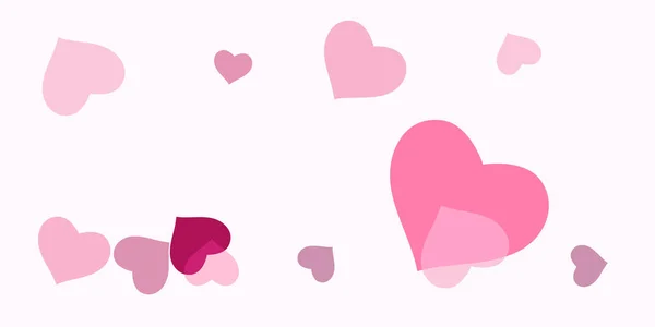 粉红色的心五彩纸屑 — 图库矢量图片
