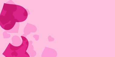 Sevgililer Günü için kalp konfetisi. Şenlik dekorasyonu konsepti. Modaya uygun renk konsepti. Kadınlar günü için pembe kalp konfetisi şeklinde modaya uygun pembe arka plan.