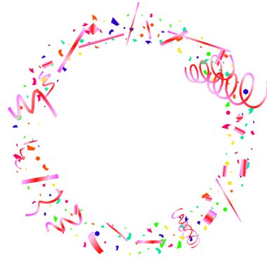 Beyaz arkaplanda renkli konfeti.