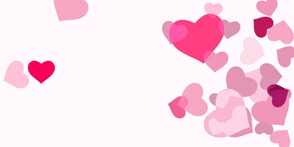 Confeti corazón rosa — Vector de stock