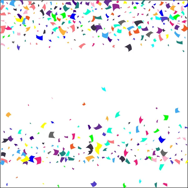 Kleurrijke confetti op witte achtergrond. — Stockvector