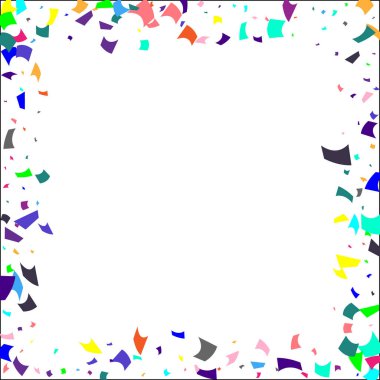 Beyaz arkaplanda renkli konfeti. 