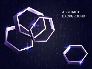 Arkaplanda çokgen metal parıltısı.