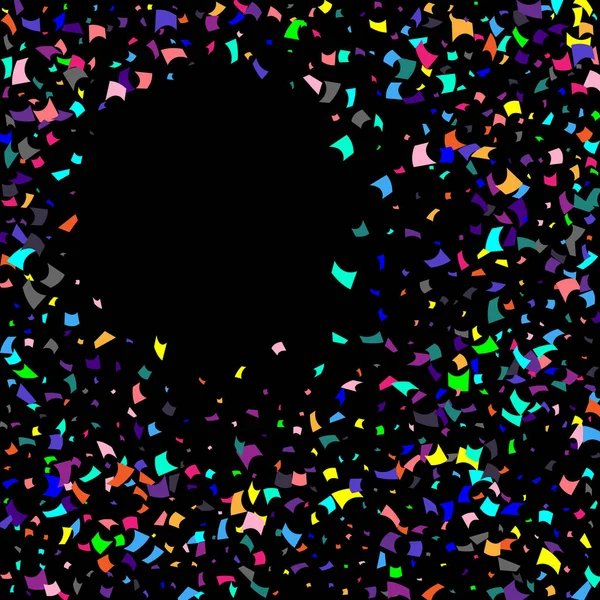 Confetti Colorful Confetti Black Background Holiday Festive Background Suitable Postcard — Stock Vector