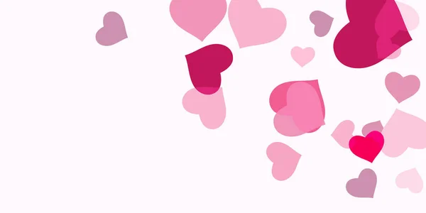 Confettis coeur rose — Image vectorielle