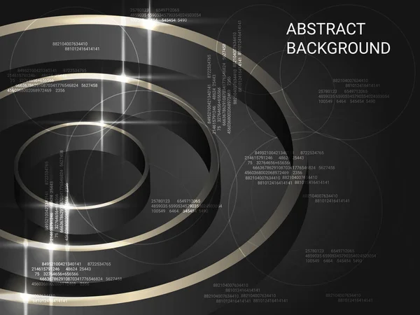 Cercles Métal Scintillent Sur Fond Fond Géométrique Créatif Composition Abstraite — Image vectorielle