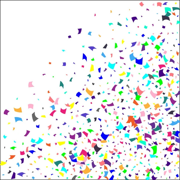 Colorful confetti on white background. — Stock Vector