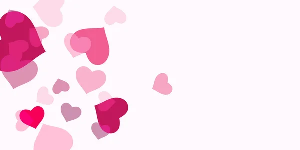 Confeti corazón rosa — Vector de stock