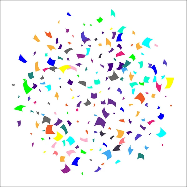 Kleurrijke confetti op witte achtergrond. — Stockvector