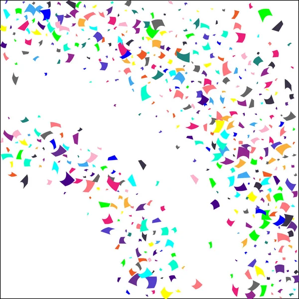 Kleurrijke confetti op witte achtergrond. — Stockvector