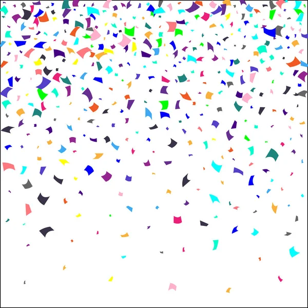 Färgglada konfetti på vit bakgrund. — Stock vektor