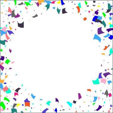 Beyaz arkaplanda renkli konfeti. 