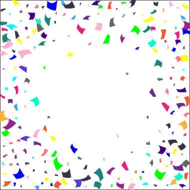 Beyaz arkaplanda renkli konfeti. 