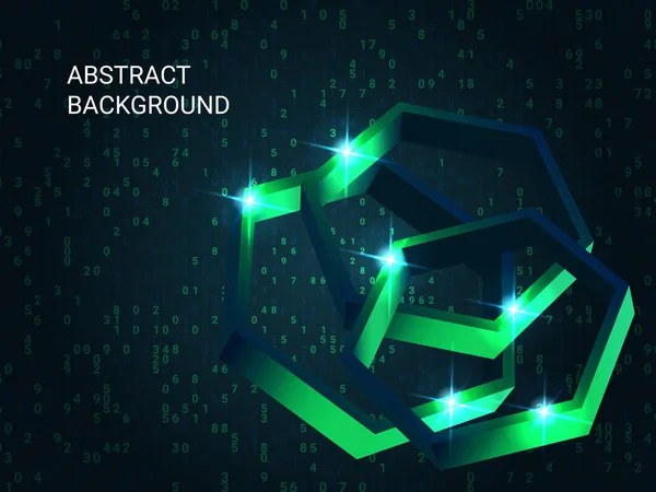 Arkaplanda çokgen metal parıltısı.