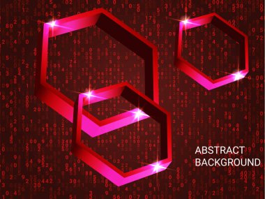 Arkaplanda çokgen metal parıltısı.