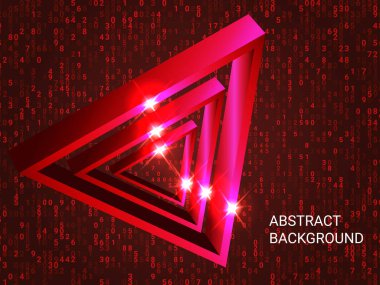 Arka planda üçgen hacmi parıltısı.