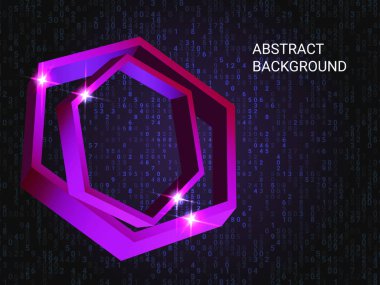 Arkaplanda çokgen metal parıltısı.