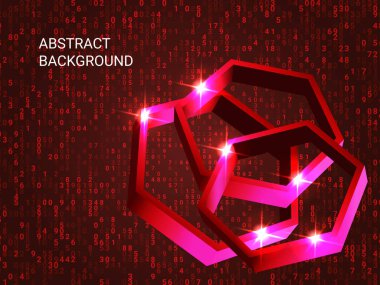 Arkaplanda çokgen metal parıltısı.