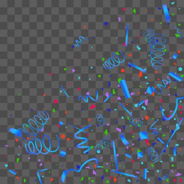 Parlak renkli vektör parıltılı konfeti.