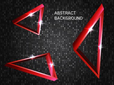 Metal üçgenler arka planda parıldıyor.