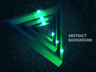 Arka planda üçgen hacmi parıltısı.