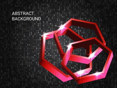 Arkaplanda çokgen metal parıltısı.