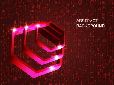 Arkaplanda çokgen metal parıltısı.