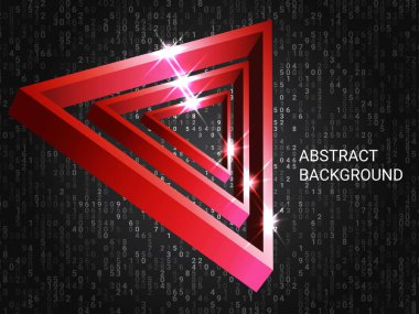 Arka planda üçgen metal parıldıyor.