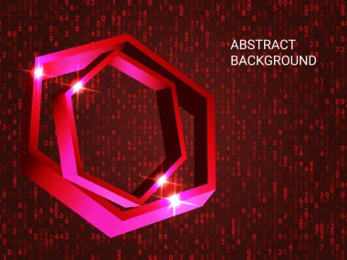 Metal çokgenler arka planda parıldıyor.