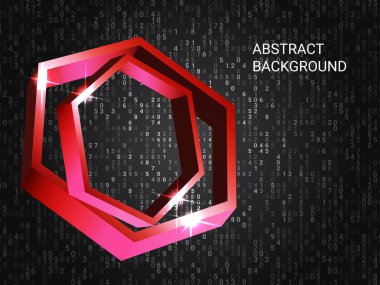 Arkaplanda çokgen metal parıltısı.