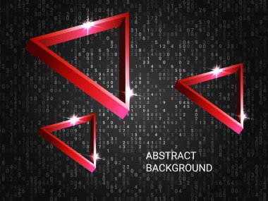 Metal üçgenler arka planda parıldıyor.