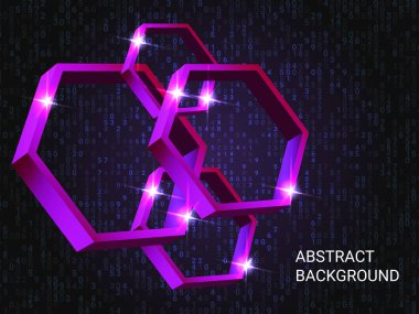 Metal çokgenler arka planda parıldıyor.