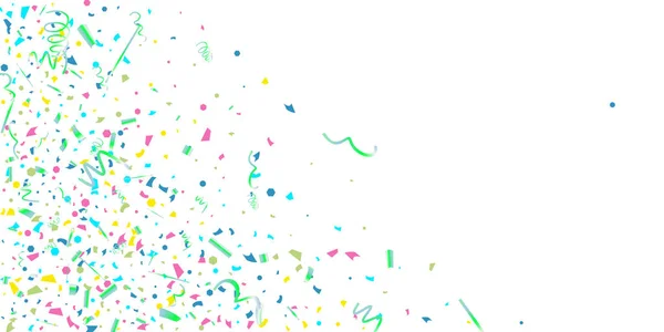 Colorful confetti on white background. — Stock Vector