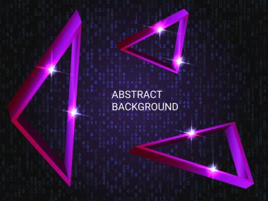 Geometrik üçgenler arka planda parıldıyor.