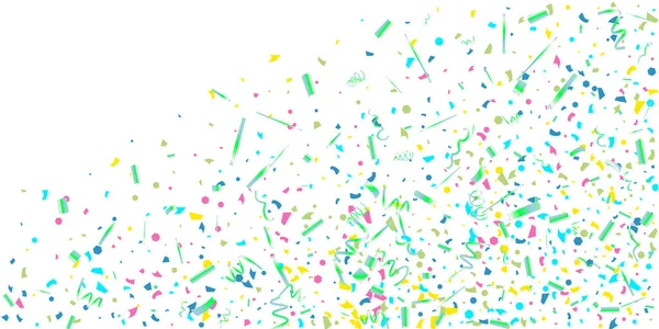 Kleurrijke confetti op witte achtergrond. — Stockvector