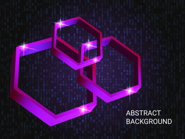 Metal çokgenler arka planda parıldıyor.