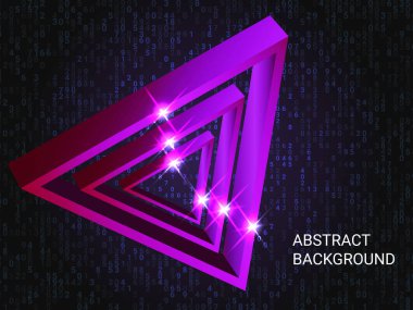 Metal üçgenler arka planda parıldıyor.