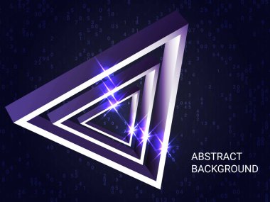 Arka planda üçgen hacmi parıltısı.