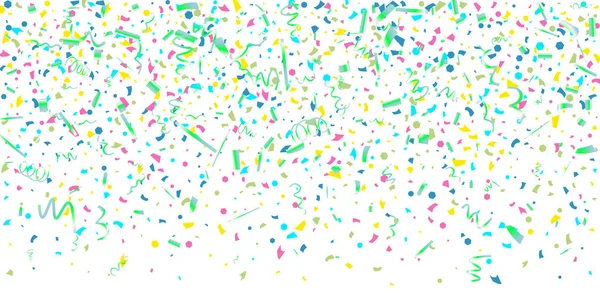 Colorful confetti on white background. — Stock Vector